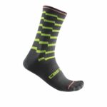 Castelli κάλτσες ποδηλασίας UNLIMITED 18 SOCK DARK GRAY/ELECTRIC LIME