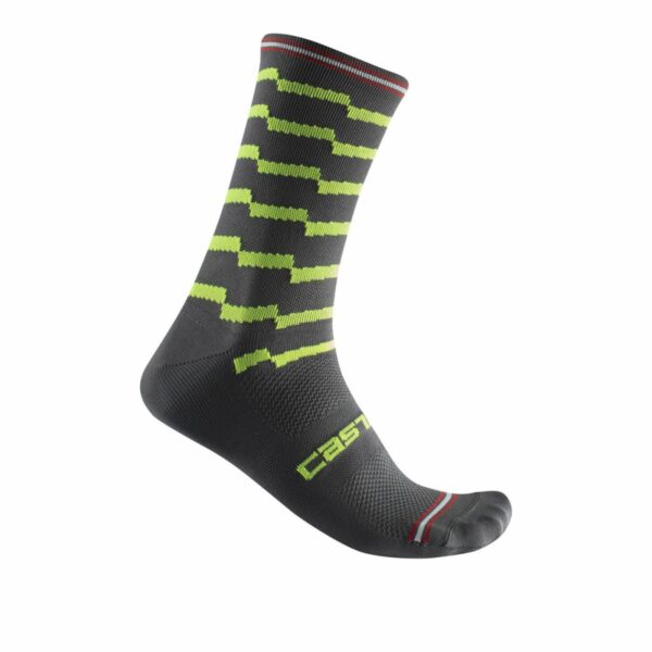 Castelli κάλτσες ποδηλασίας UNLIMITED 18 SOCK DARK GRAY/ELECTRIC LIME