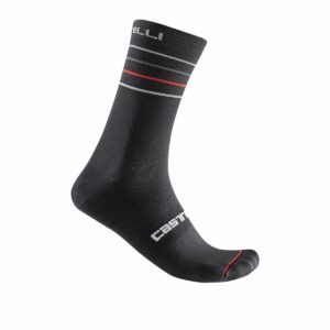 Castelli κάλτσες ποδηλασίας ENDURANCE 15 SOCK BLACK/SILVER GRAY-RED