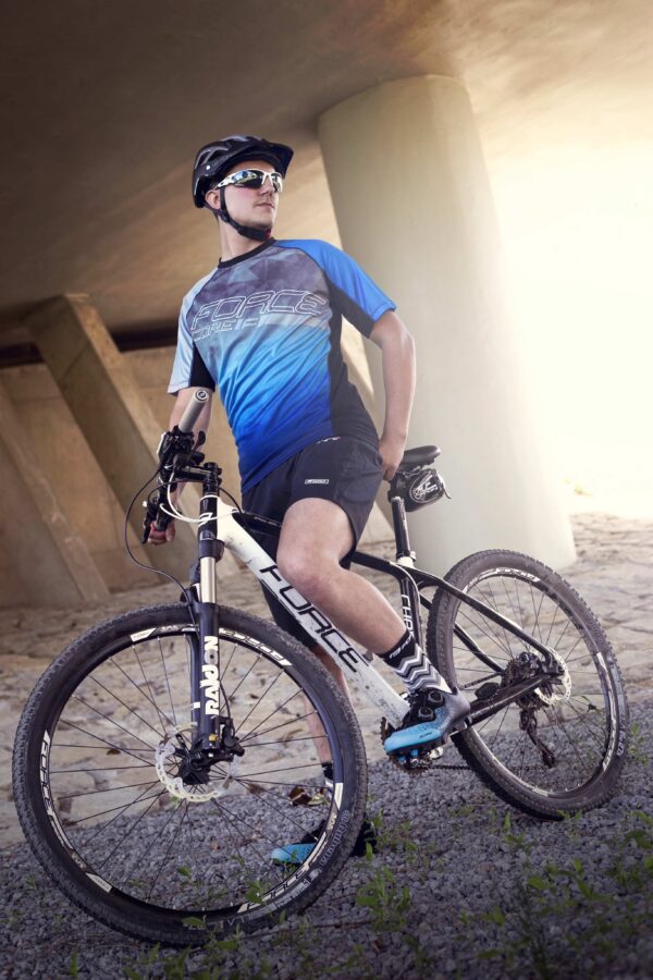 Force μπλούζα ποδηλασίας MTB Core Jersey Γκρι-Μπλε