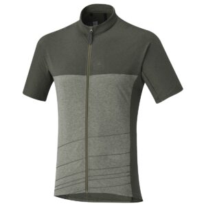 Shimano trail cycling jersey short sleeves olive