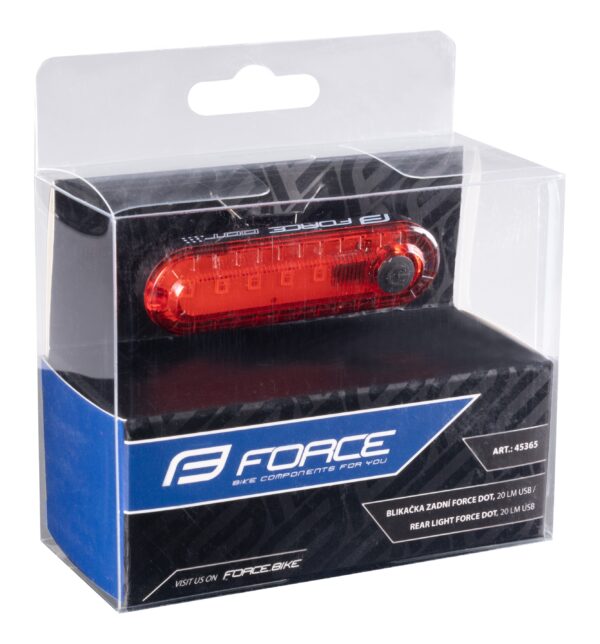 Force επαναφορτιζόμενο usb πίσω φως DOT