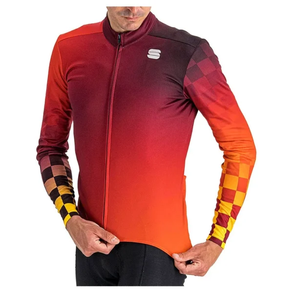Sportful Μπλούζα Ποδηλασίας ROCKET THERMAL Jersey Full Zip L/S -  Red Wine