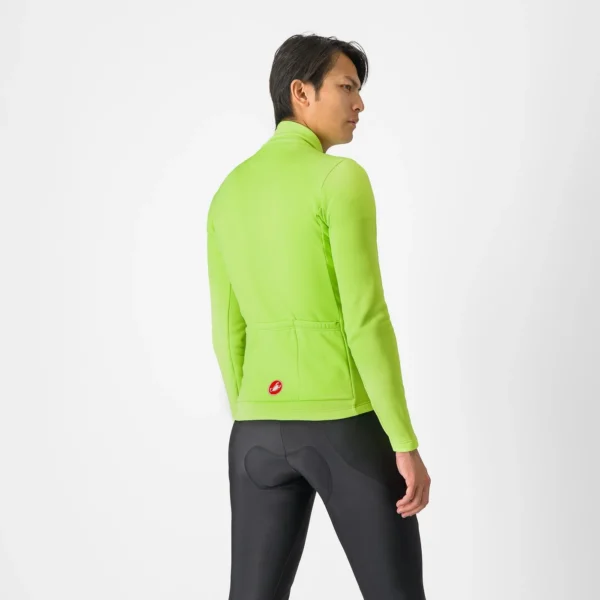 Castelli Entrata Thermal Jersey  ELECTRIC LIME/DARK GRAY