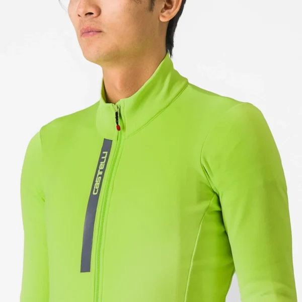 Castelli Entrata Thermal Jersey  ELECTRIC LIME/DARK GRAY