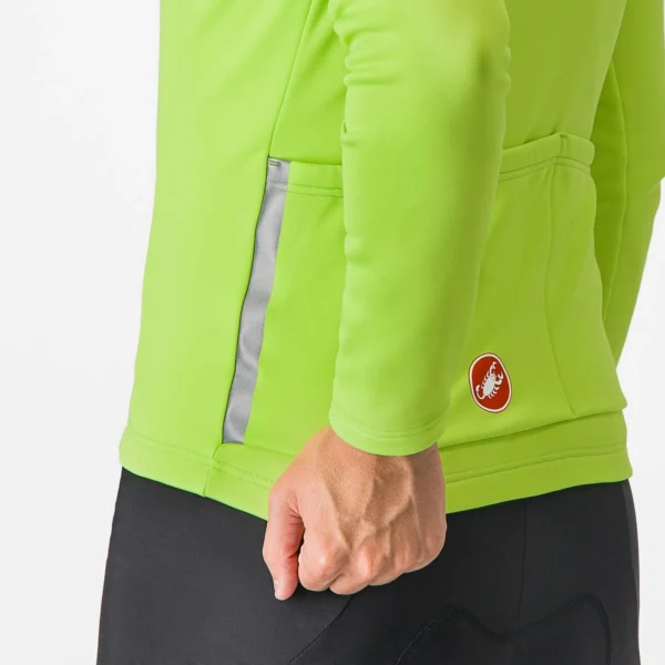 Castelli Entrata Thermal Jersey  ELECTRIC LIME/DARK GRAY