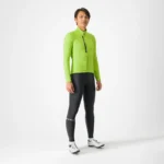 Castelli Entrata Thermal Jersey  ELECTRIC LIME/DARK GRAY