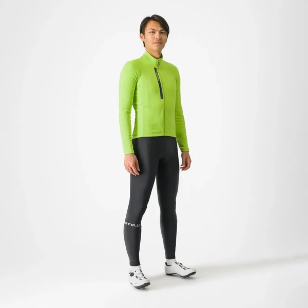 Castelli Entrata Thermal Jersey  ELECTRIC LIME/DARK GRAY