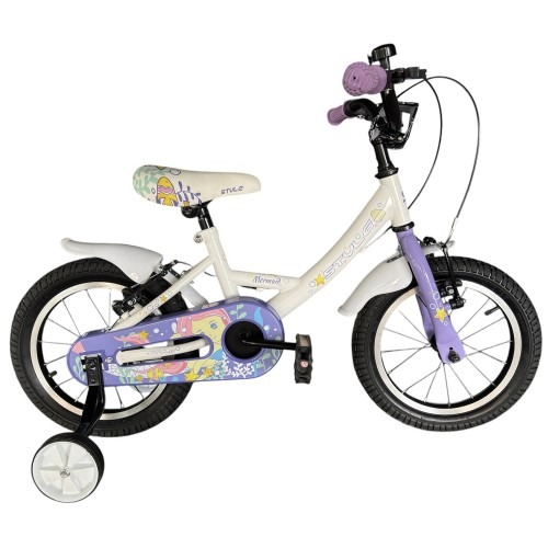 Παιδικό ποδήλατο 14" Style Mermaid V-Brake - White "n" Purple