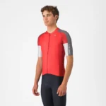 Castelli Μπλούζα Ποδηλασίας Entrata 6 Jersey RED/SMOKY GRAY-SILVER GRAY