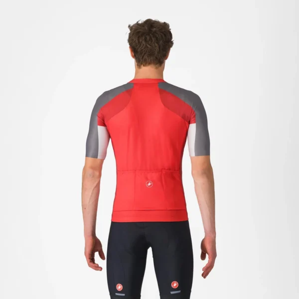 Castelli Μπλούζα Ποδηλασίας Entrata 6 Jersey RED/SMOKY GRAY-SILVER GRAY