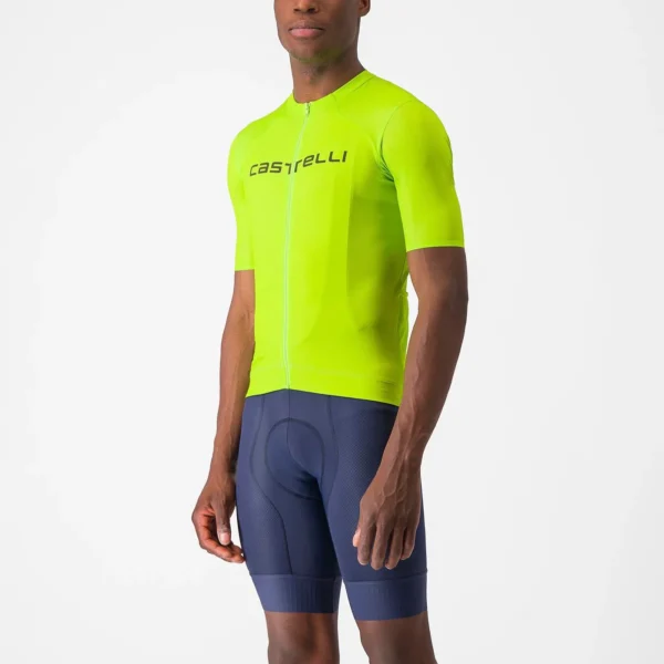 Castelli Μπλούζα Ποδηλασίας Prologo Lite Jersey ELECTRIC LIME/DEEP GREEN