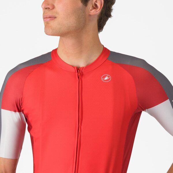 Castelli Μπλούζα Ποδηλασίας Entrata 6 Jersey RED/SMOKY GRAY-SILVER GRAY