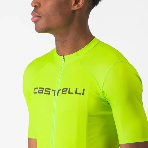 Castelli Μπλούζα Ποδηλασίας Prologo Lite Jersey ELECTRIC LIME/DEEP GREEN