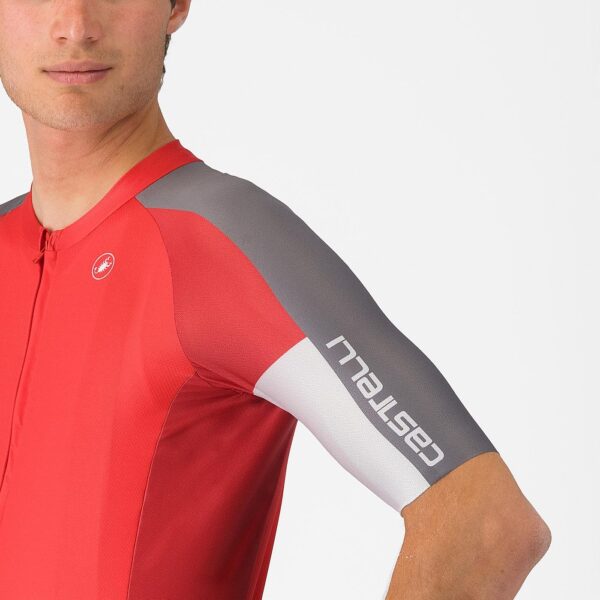 Castelli Μπλούζα Ποδηλασίας Entrata 6 Jersey RED/SMOKY GRAY-SILVER GRAY