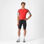 Castelli Μπλούζα Ποδηλασίας Entrata 6 Jersey RED/SMOKY GRAY-SILVER GRAY