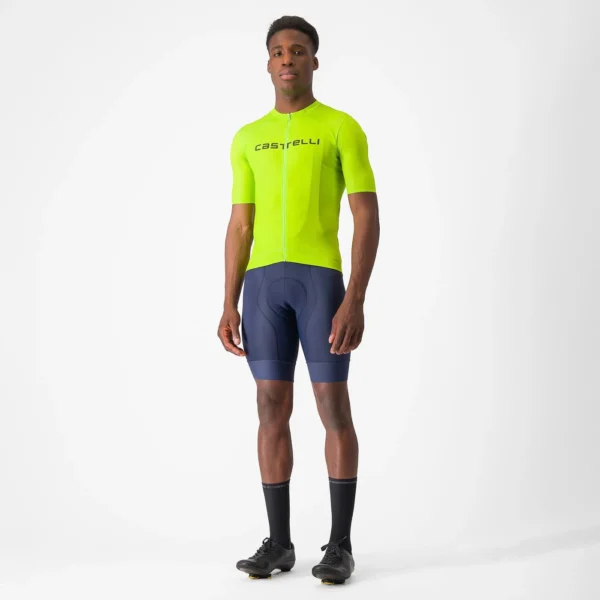 Castelli Μπλούζα Ποδηλασίας Prologo Lite Jersey ELECTRIC LIME/DEEP GREEN
