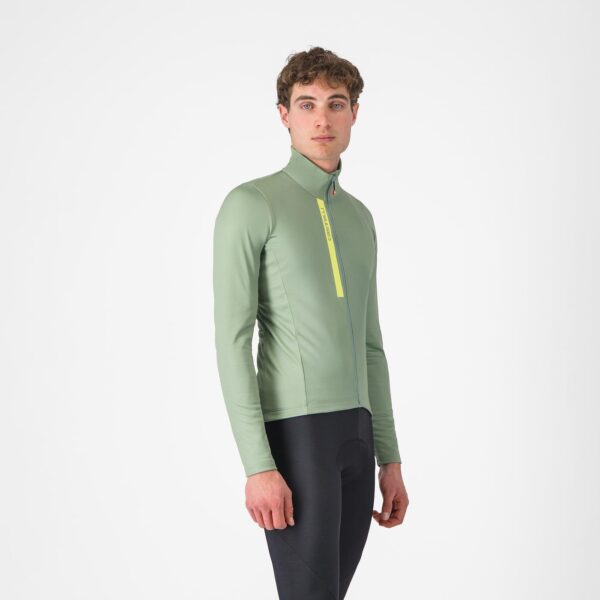 Castelli Entrata Thermal Jersey GREEN PEPPER/ELECTRIC LIME