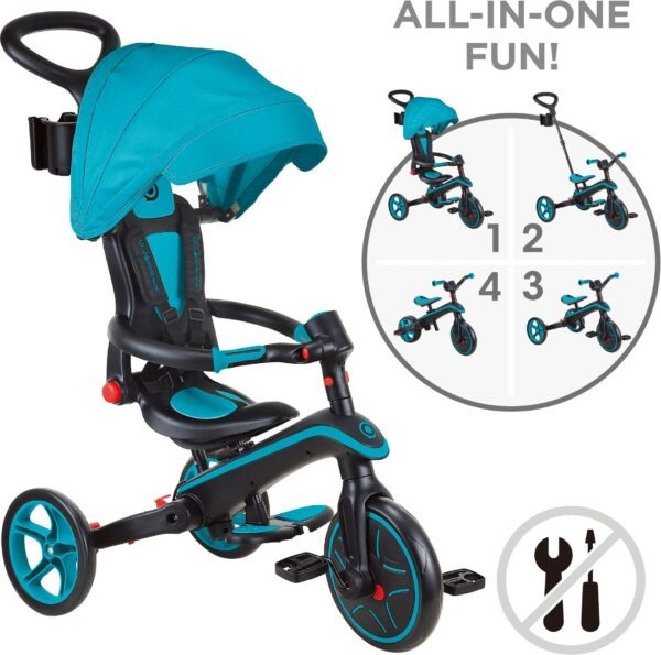 Globber Τρίκυκλο Trike Explorer Foldable 4 In 1 Teal 732-105