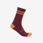 Castelli ORIGINALE 18 SOCK DEEP BORDEAUX/VIVID ORANGE
