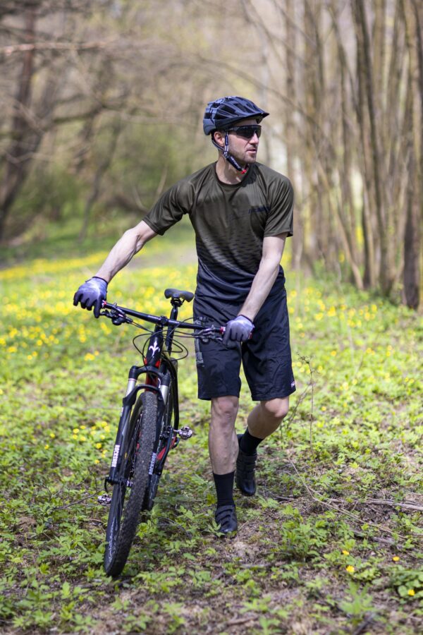 Force μπλούζα ποδηλασίας MTB Angle Jersey Χακί