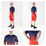 Force μπλούζα ποδηλασίας MTB Angle Jersey Μπλε/Κόκκινο