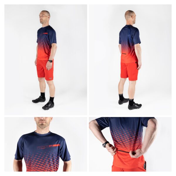 Force μπλούζα ποδηλασίας MTB Angle Jersey Μπλε/Κόκκινο