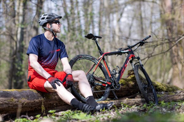 Force μπλούζα ποδηλασίας MTB Angle Jersey Μπλε/Κόκκινο
