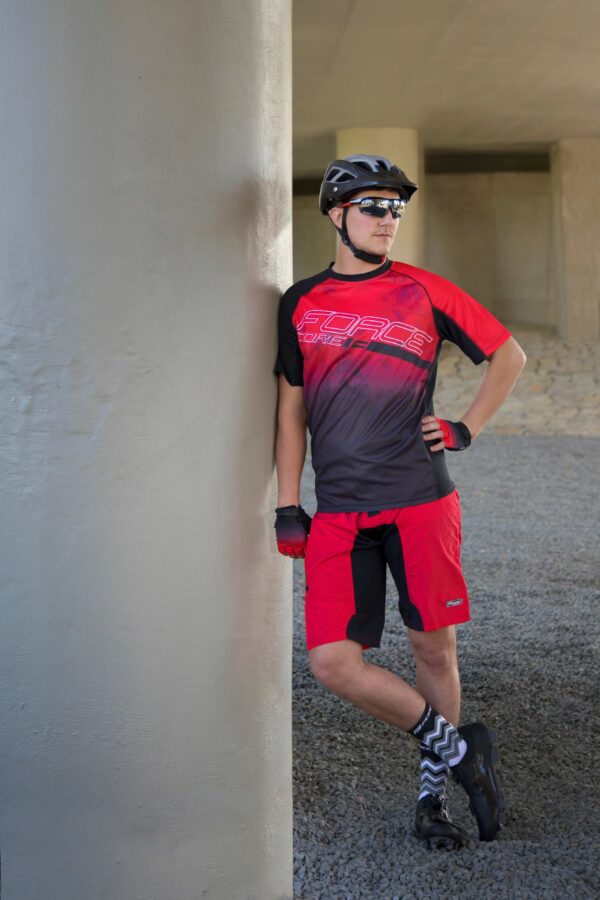 Force μπλούζα ποδηλασίας MTB Core Jersey Κόκκινο